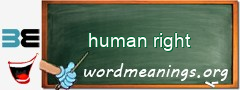WordMeaning blackboard for human right